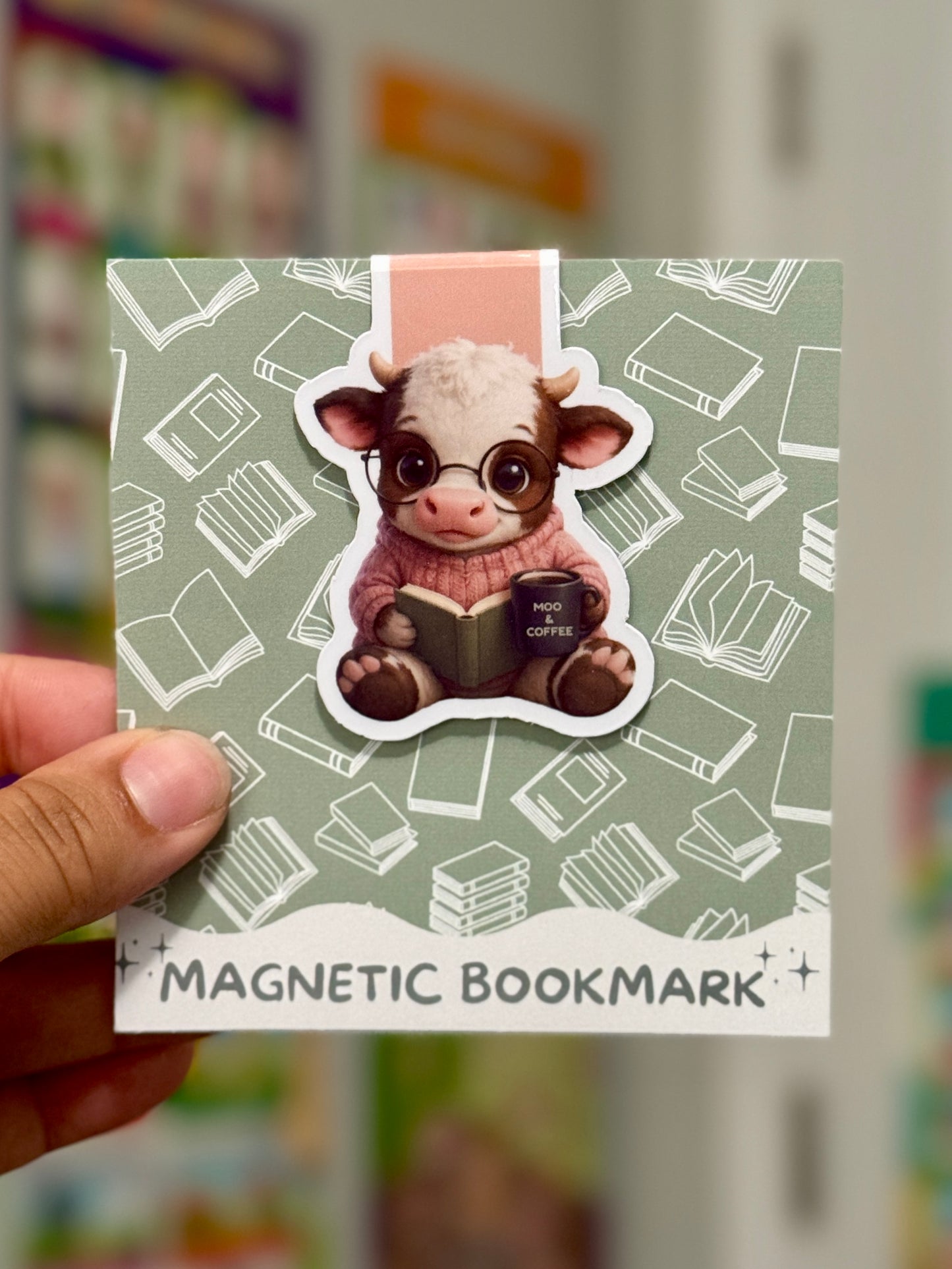 Reading Cow Magnetic Bookmark