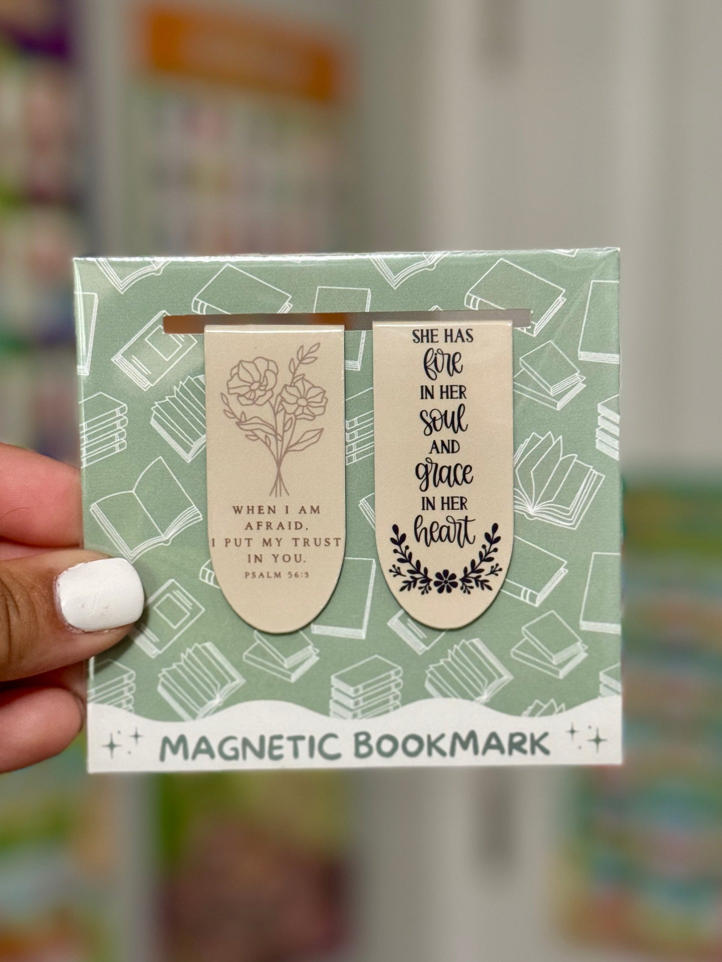 Beige Magnetic Bookmark Pair