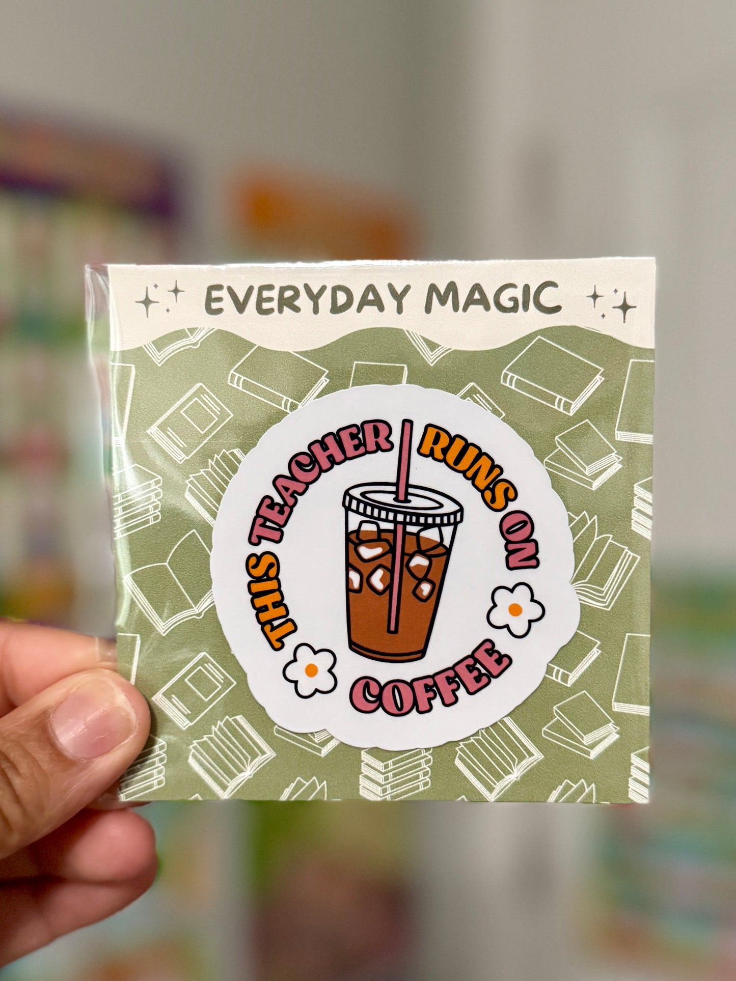 This Teacher Runs on Coffee Sticker