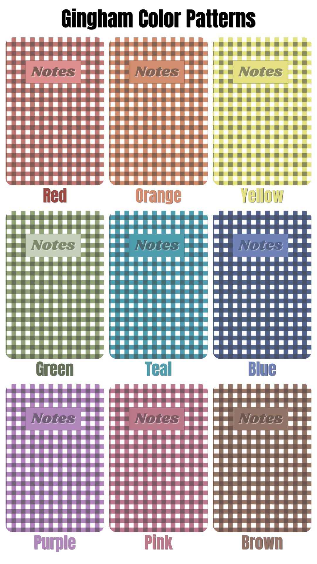 Gingham Full-Size Notebook