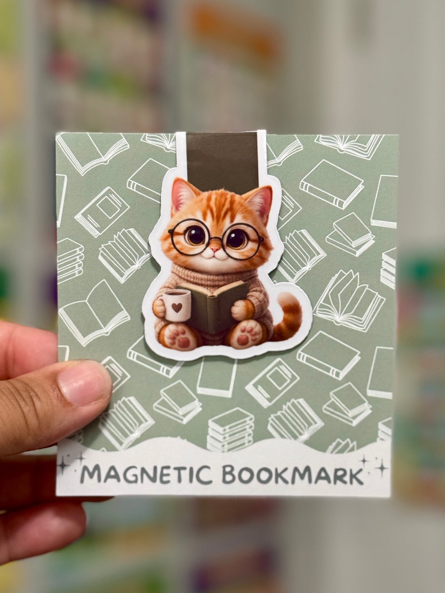 Reading Cat Magnetic Bookmark