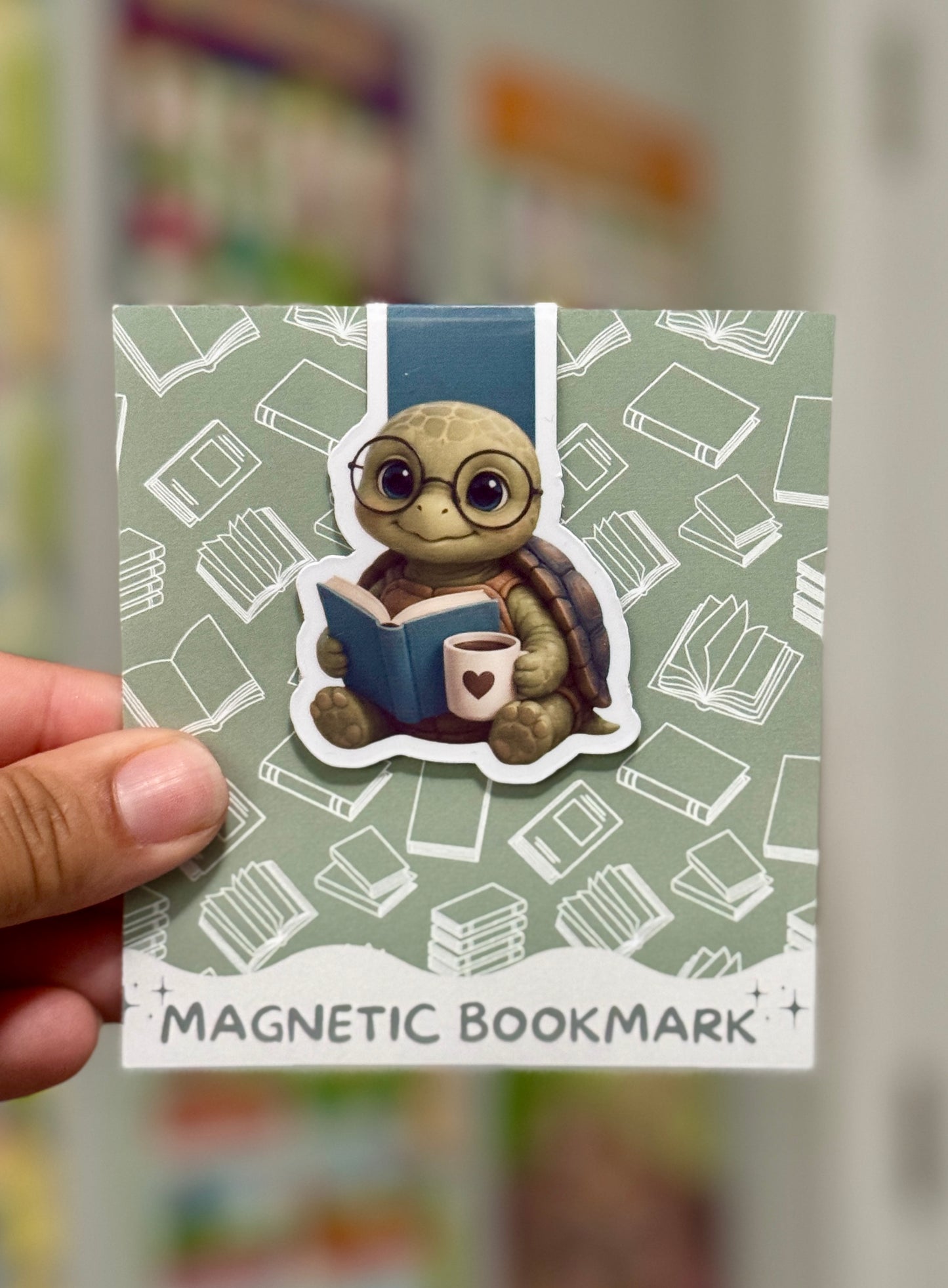 Reading Turtle Magnetic Bookmark