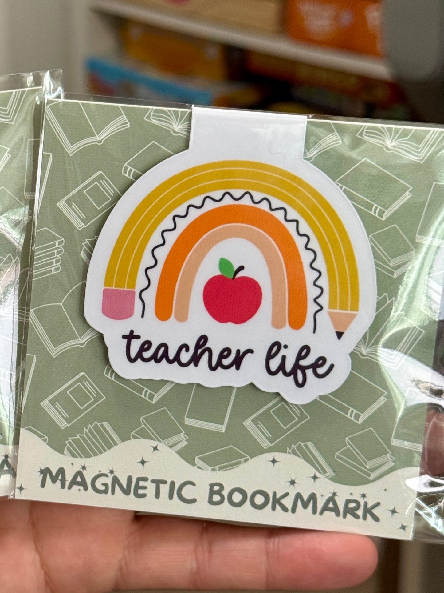 Teacher Life Rainbow Magnetic Bookmark