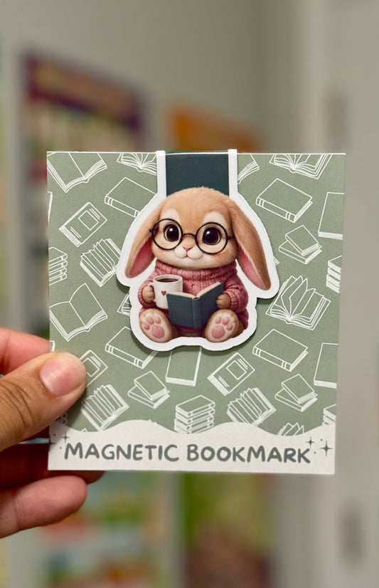 Reading Bunny Magnetic Bookmark