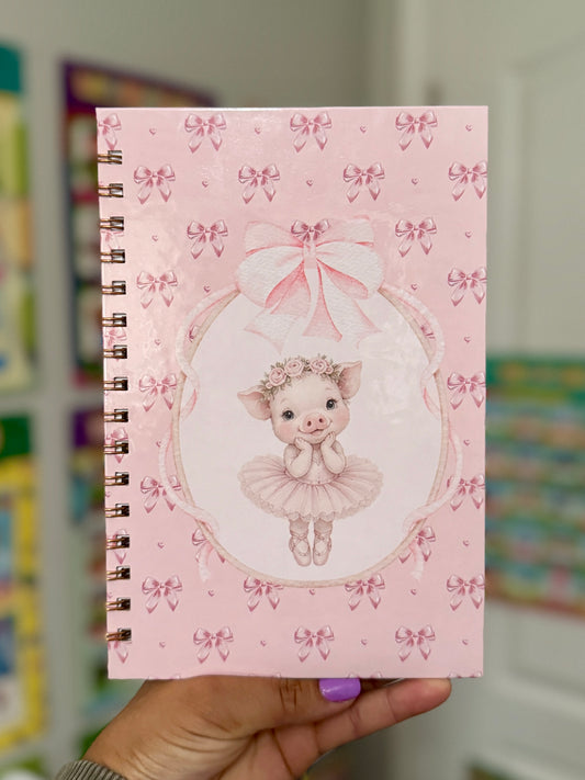 Ballerina Pig Full-Size Notebook