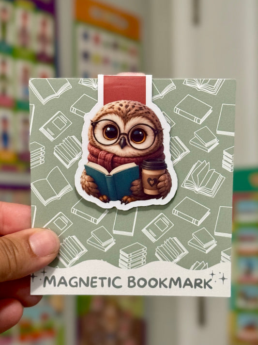 Reading Owl Magnetic Bookmark