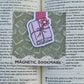 Pink Book with Flower Magnetic Bookmark