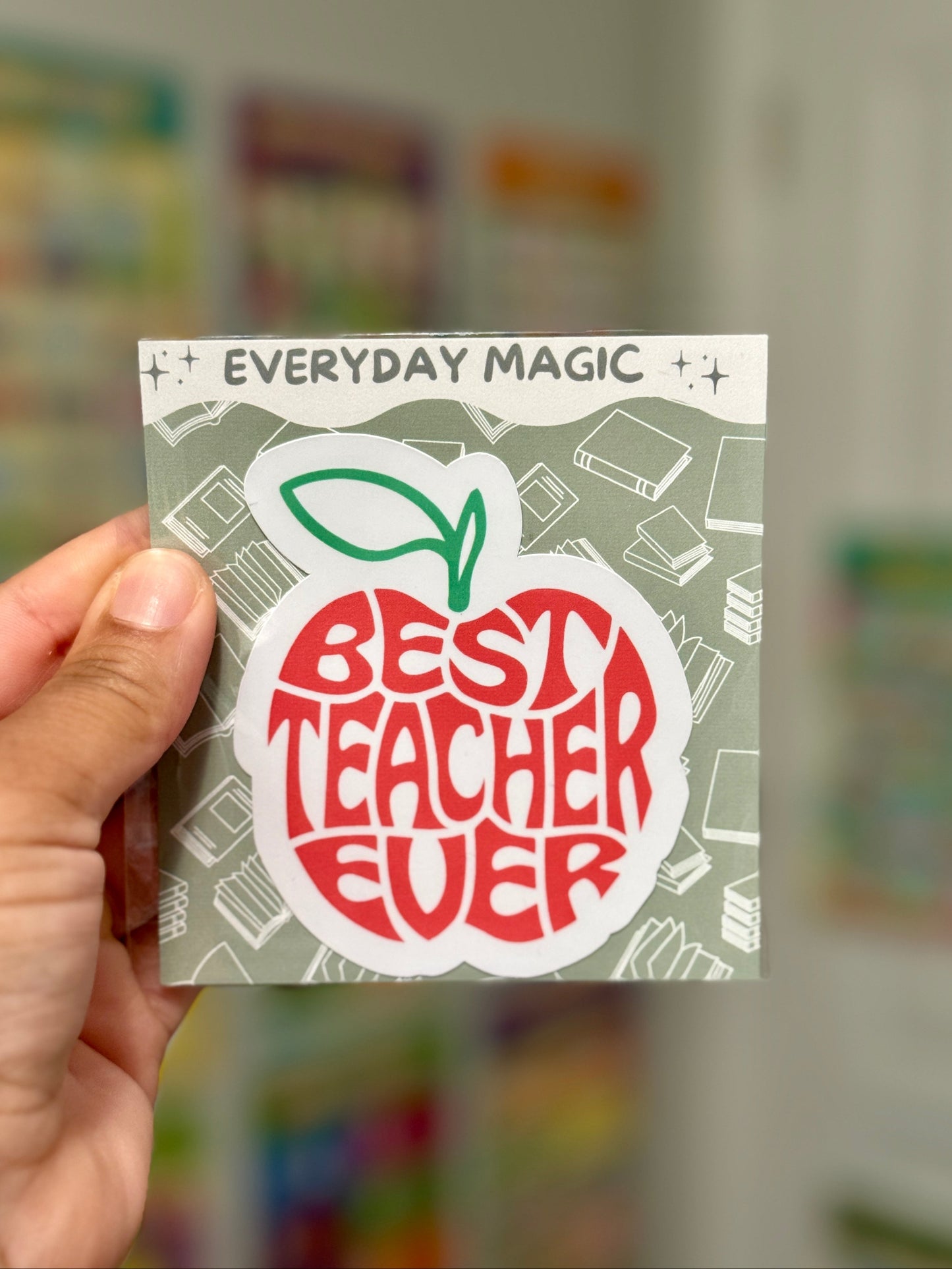 Best Teacher Ever Apple Sticker